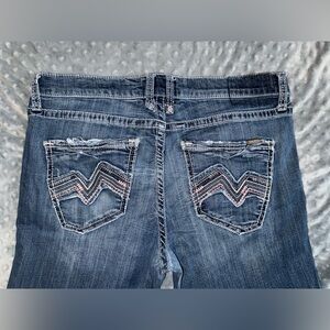 Men’s Distressed Blue Jeans with Embroidered Pockets